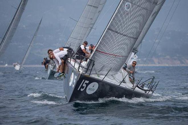 Wolfgang Shaefer (center, white shirt) on Struntje light at the 2015 Rolex Farr 40 North American Championship © Sharon Green / Rolex
